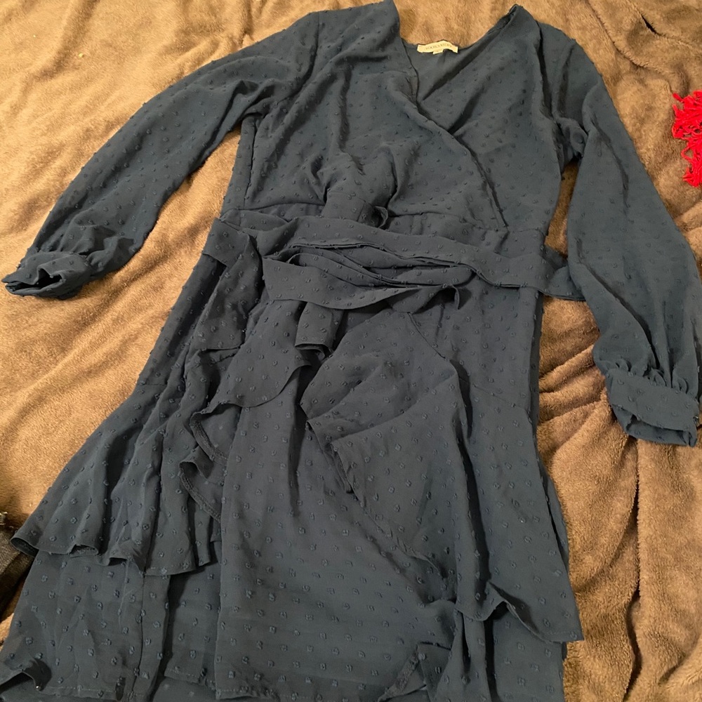 Long Sleeve Wrap Around Dress